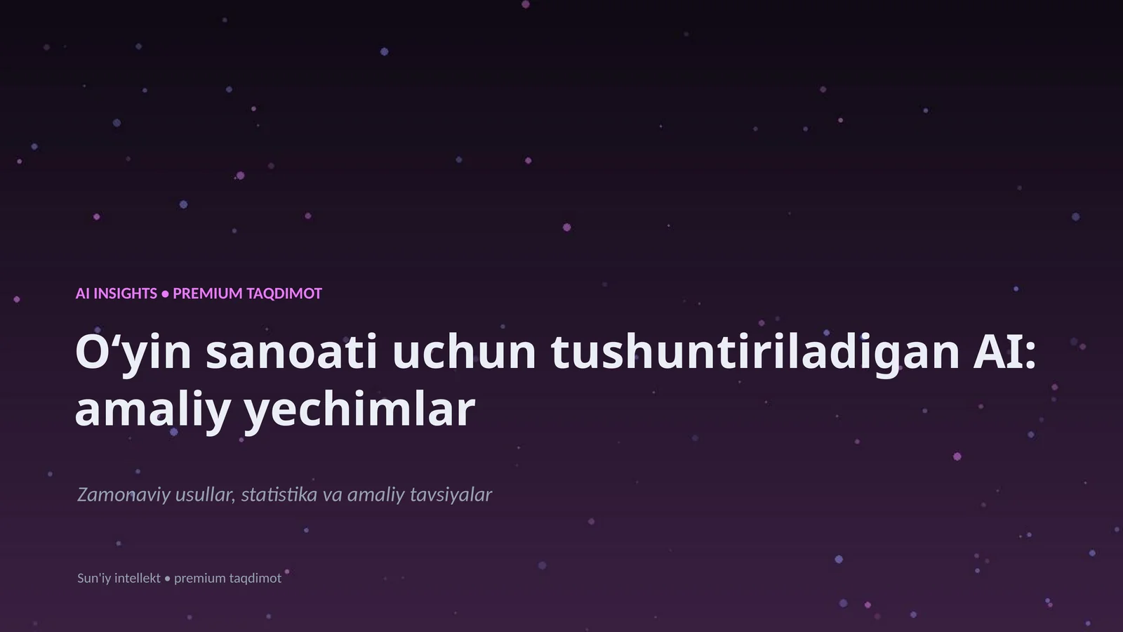 Sun'iy intellekt • premium taqdimot