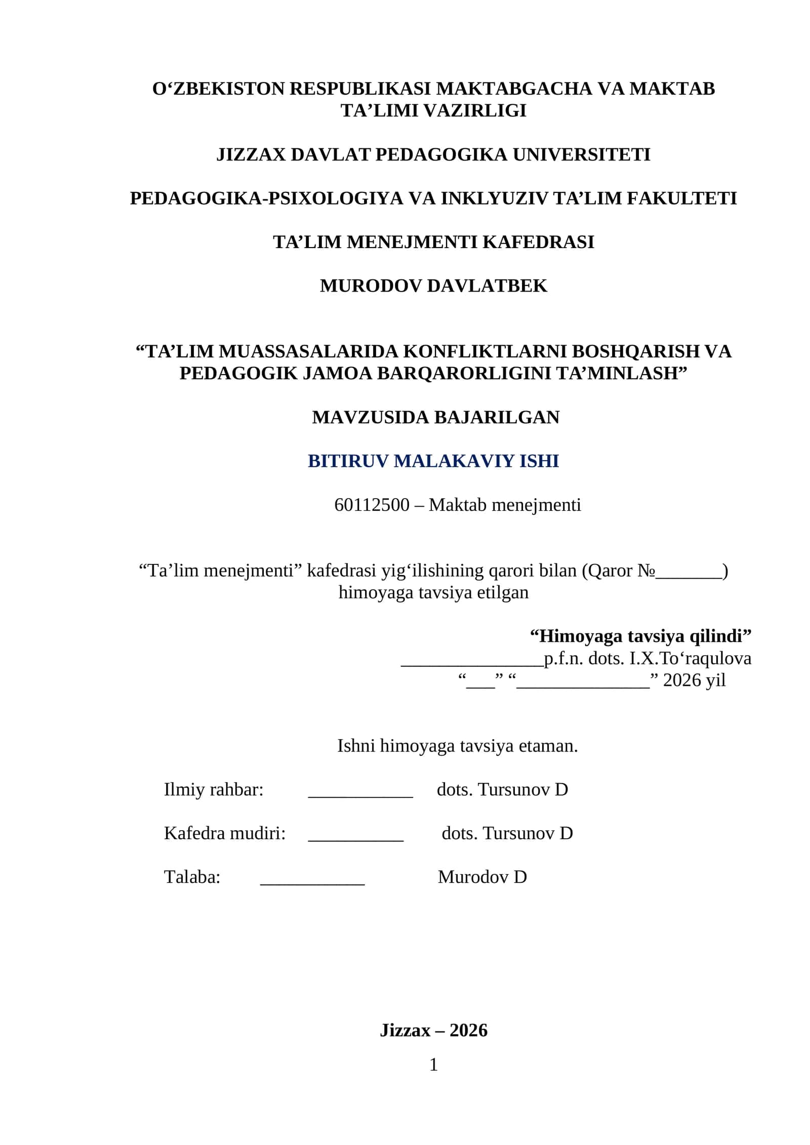 PEDАGOGIKА-PSIXOLOGIYА VА INKLYUZIV TА’LIM FАKULTETI