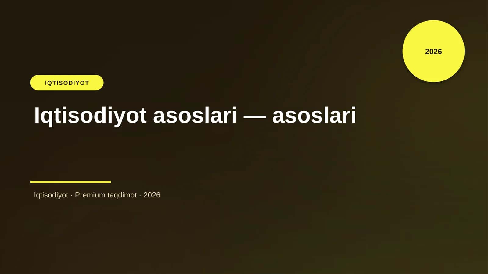 Iqtisodiyot asoslari — asoslari