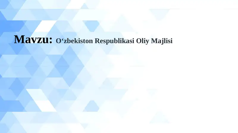 O‘zbekiston Respublikasi Oliy Majlisi