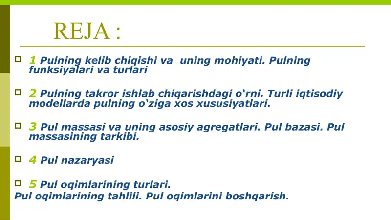 Pulning Kelib Chiqishi va Uning Mohiyati