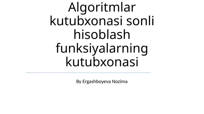 Algoritmlar kutubxonasi