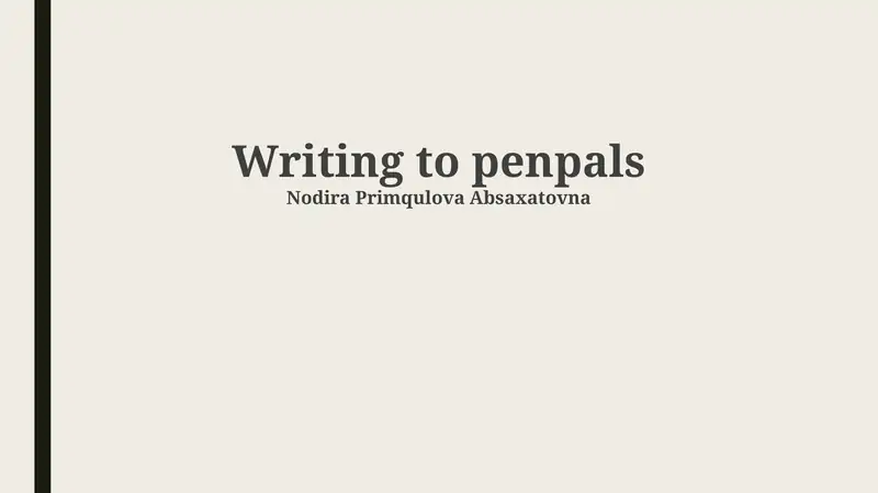 Writing to penpals