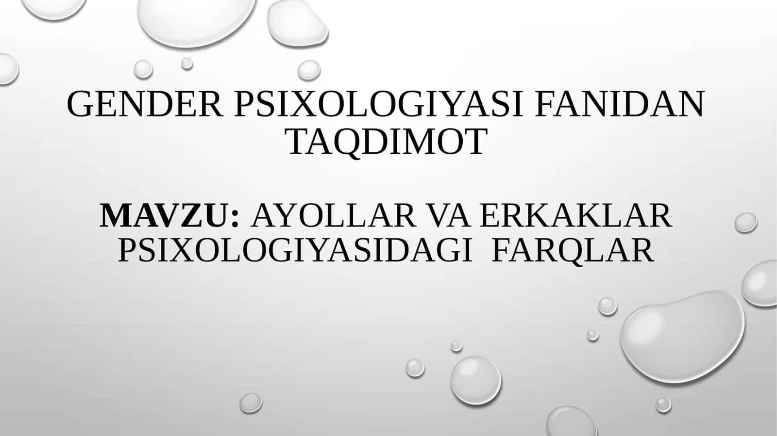 Ayollar va erkaklar psixologiyasidagi farqlar