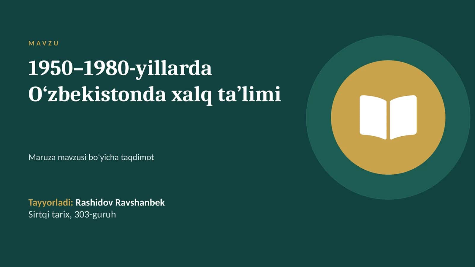 1950–1980-yillarda O‘zbekistonda xalq ta’limi