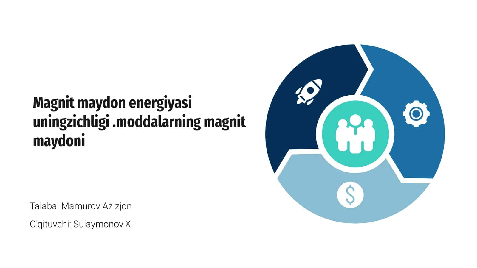 Magnit maydon energiyasi uningzichligi