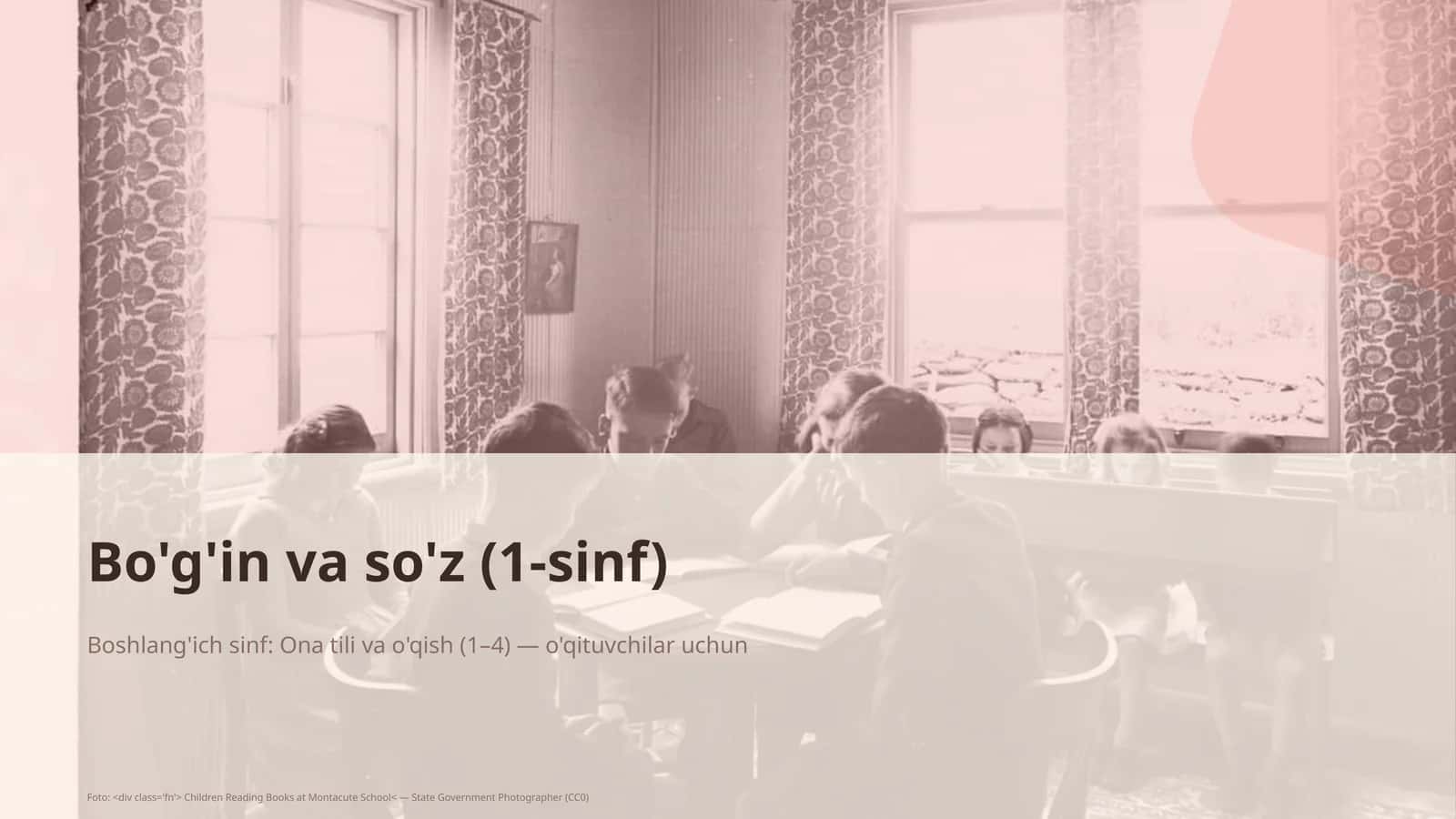 Bo'g'in va so'z (1-sinf)
