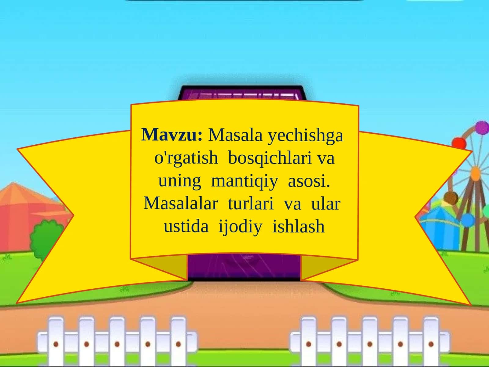 Masalayechishgao'rgatishbosqichlarivauningmantiqiyasosi
