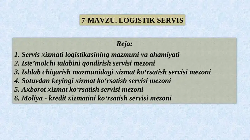 LOGISTIK SERVIS