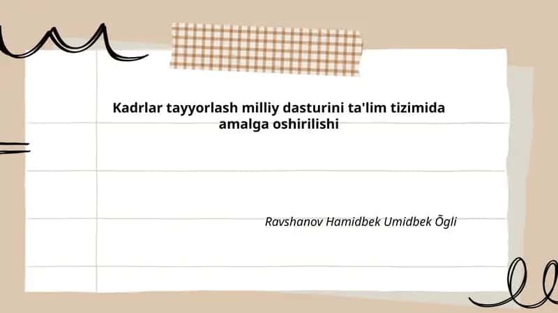 Kadrlar tayyorlash milliy dasturi