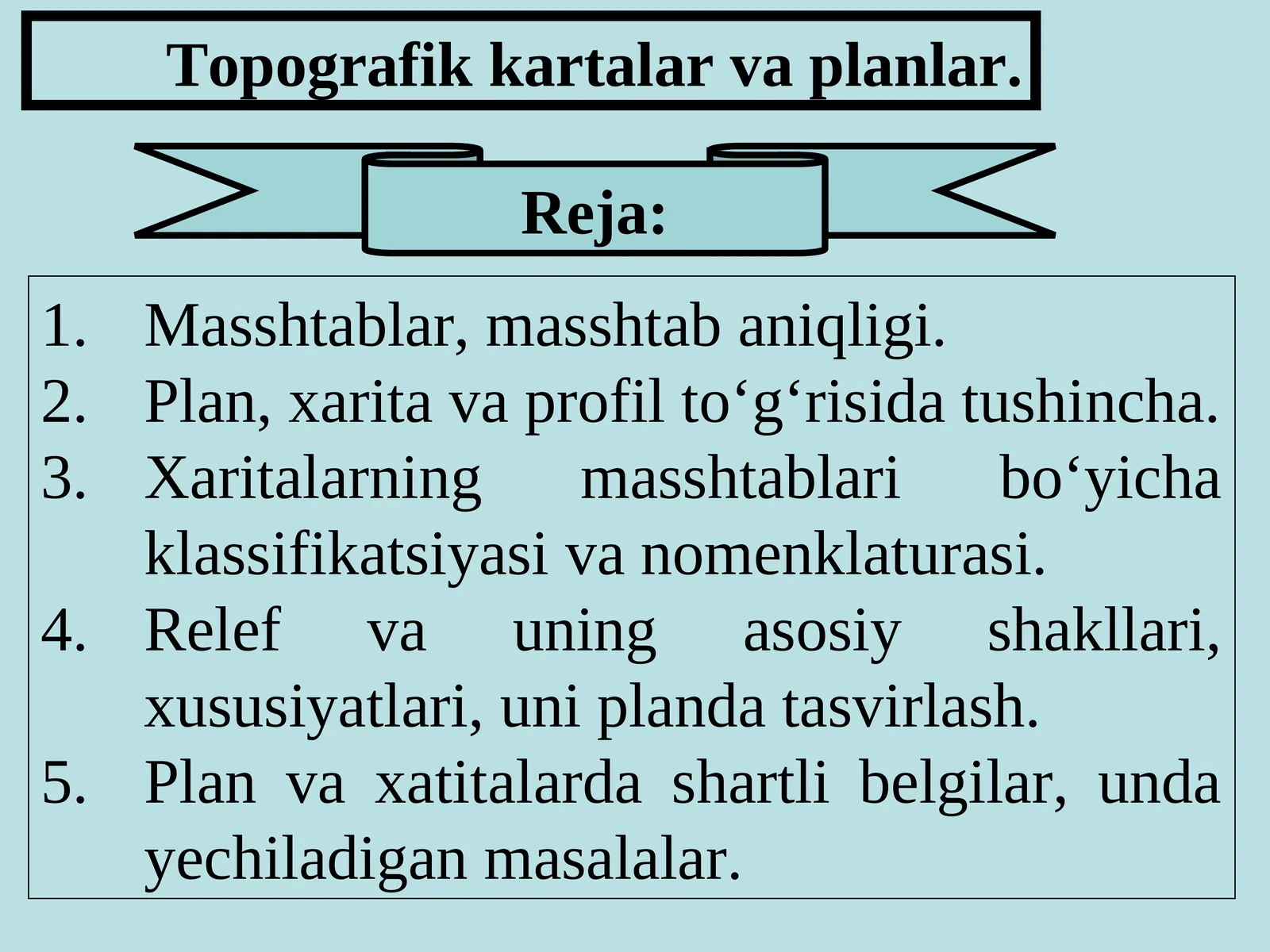 Topografik kartalar va planlar