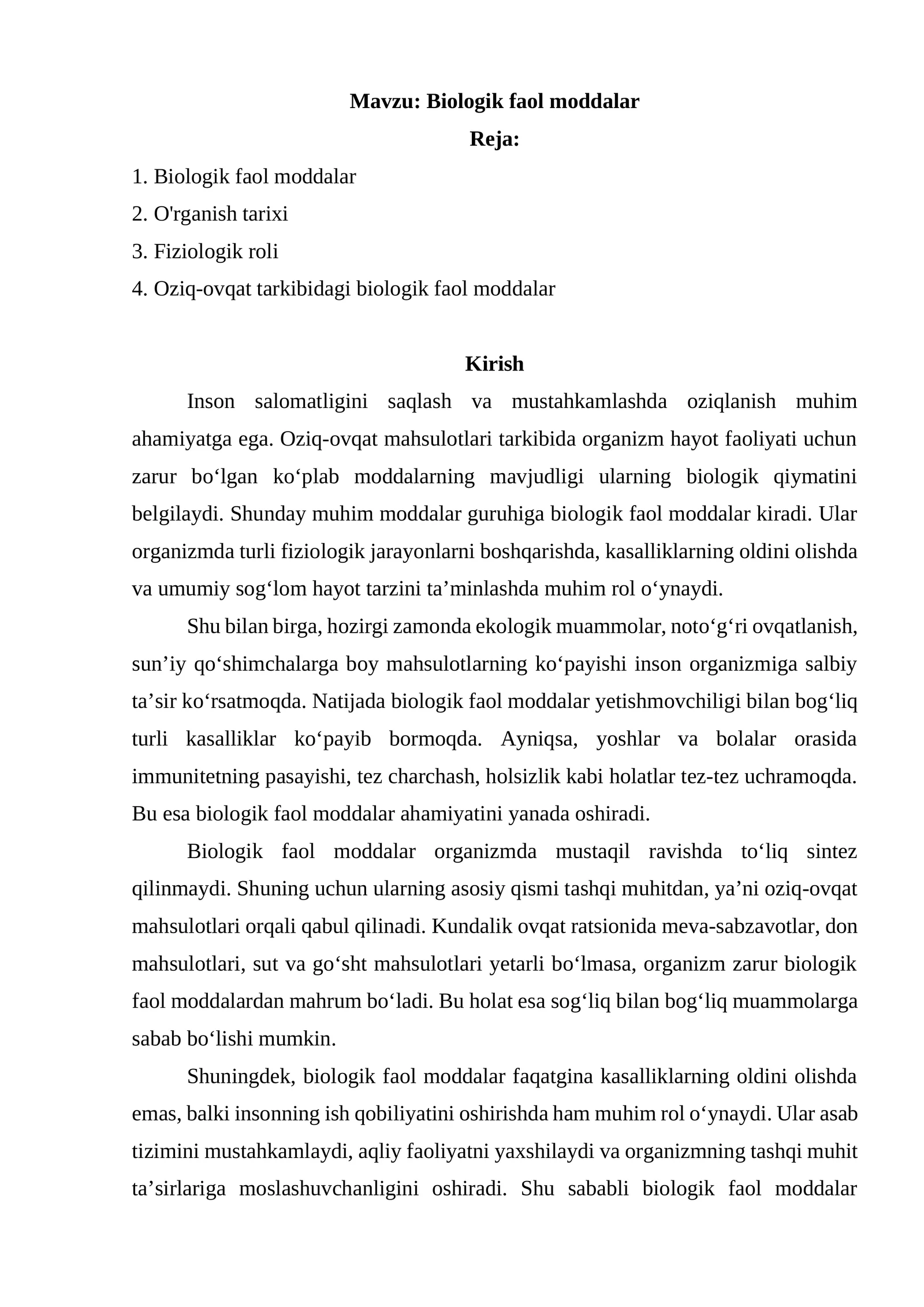 Biologik faol moddalar