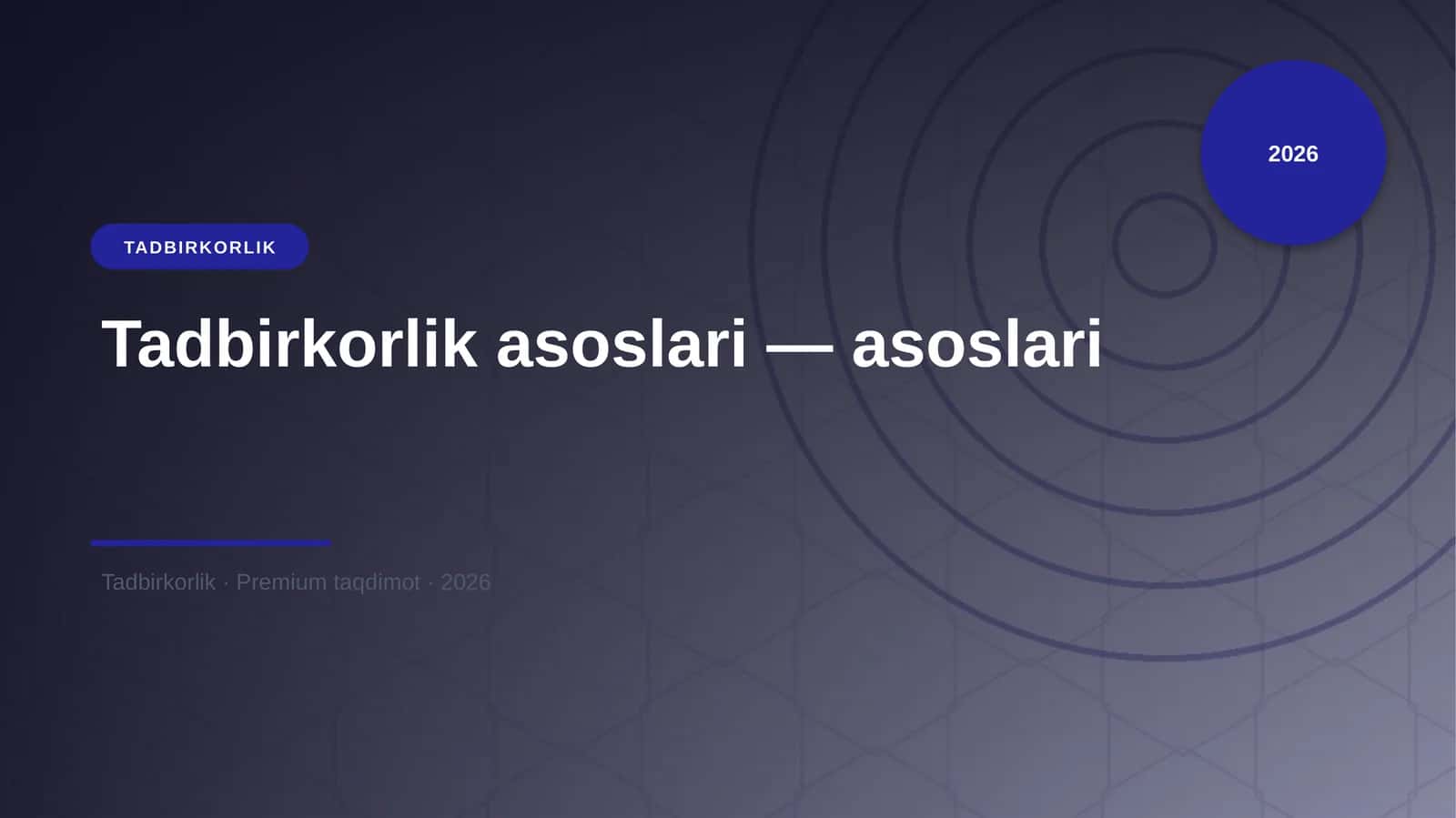 Tadbirkorlik asoslari