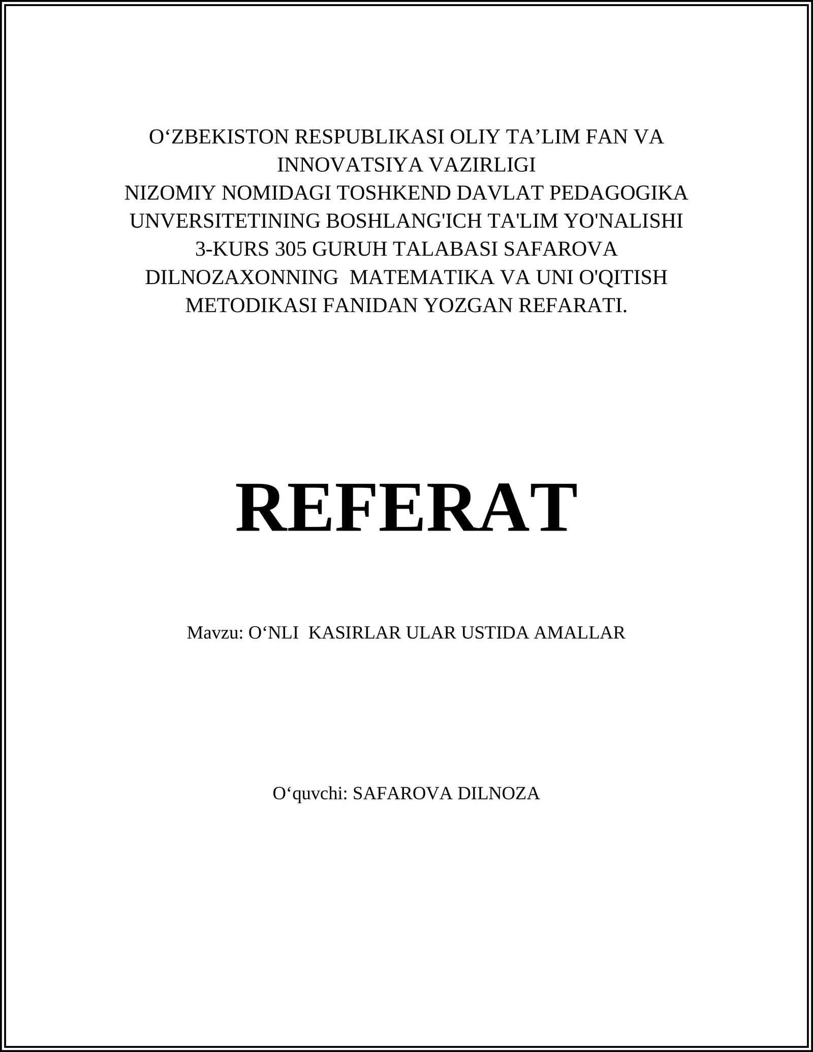 O'nli kasrlar: ta'rifi va xususiyatlari