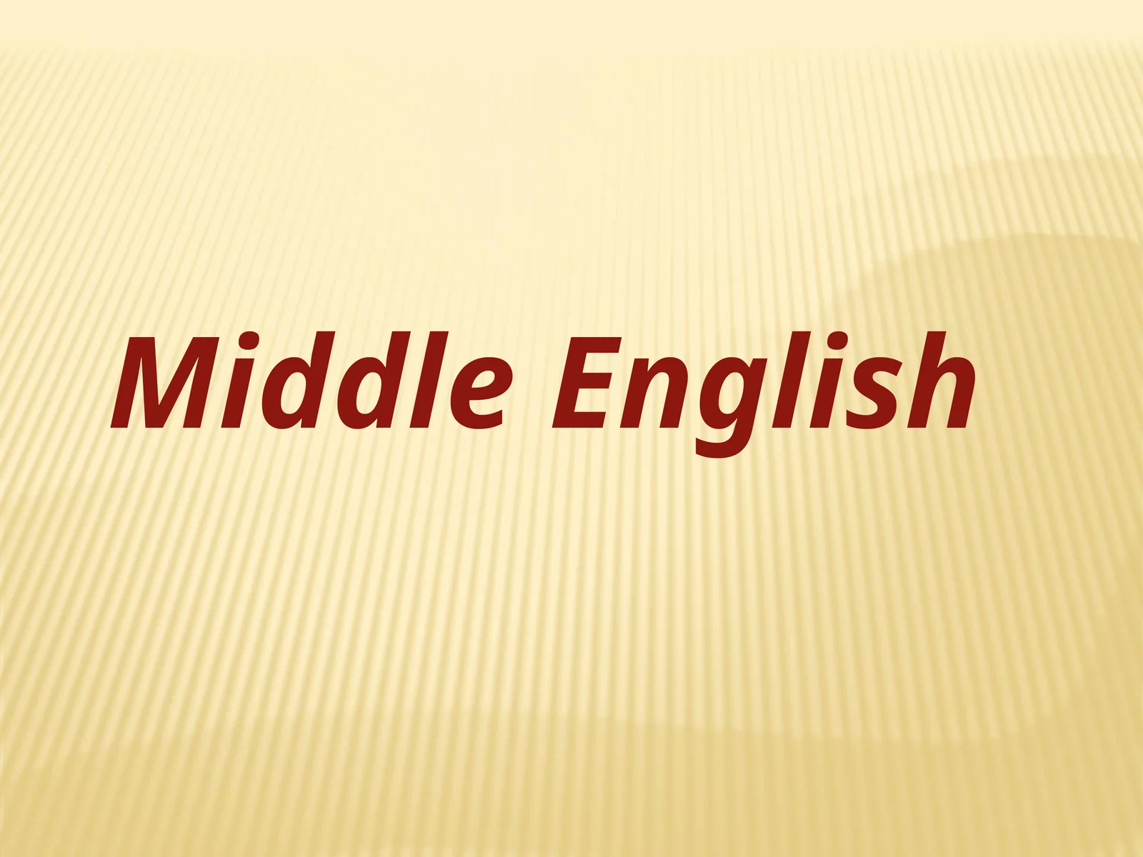 Middle English