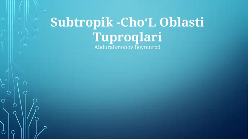 Subtropik choʻl tuproqlari