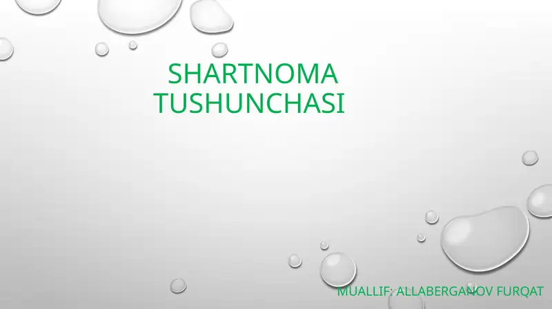 Shartnoma tushunchasi