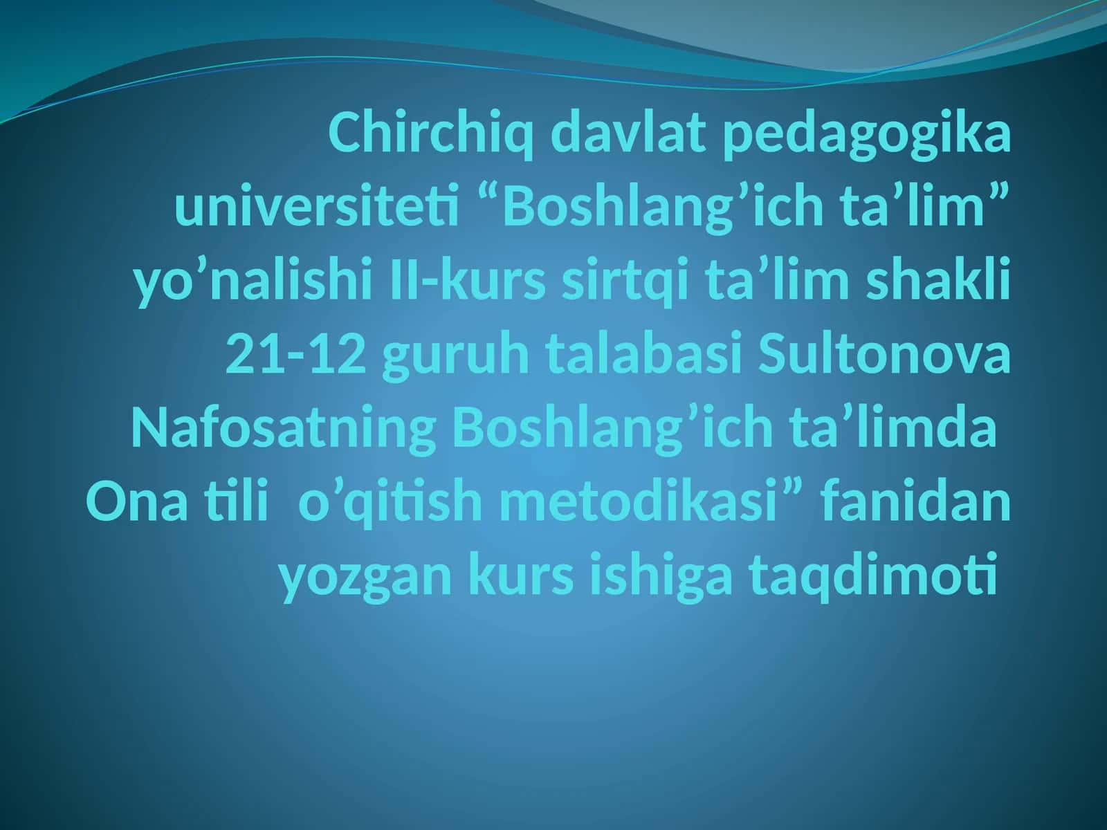 O’qishdarslaridahikoyao’tishuslubiyoti(1-sinf)