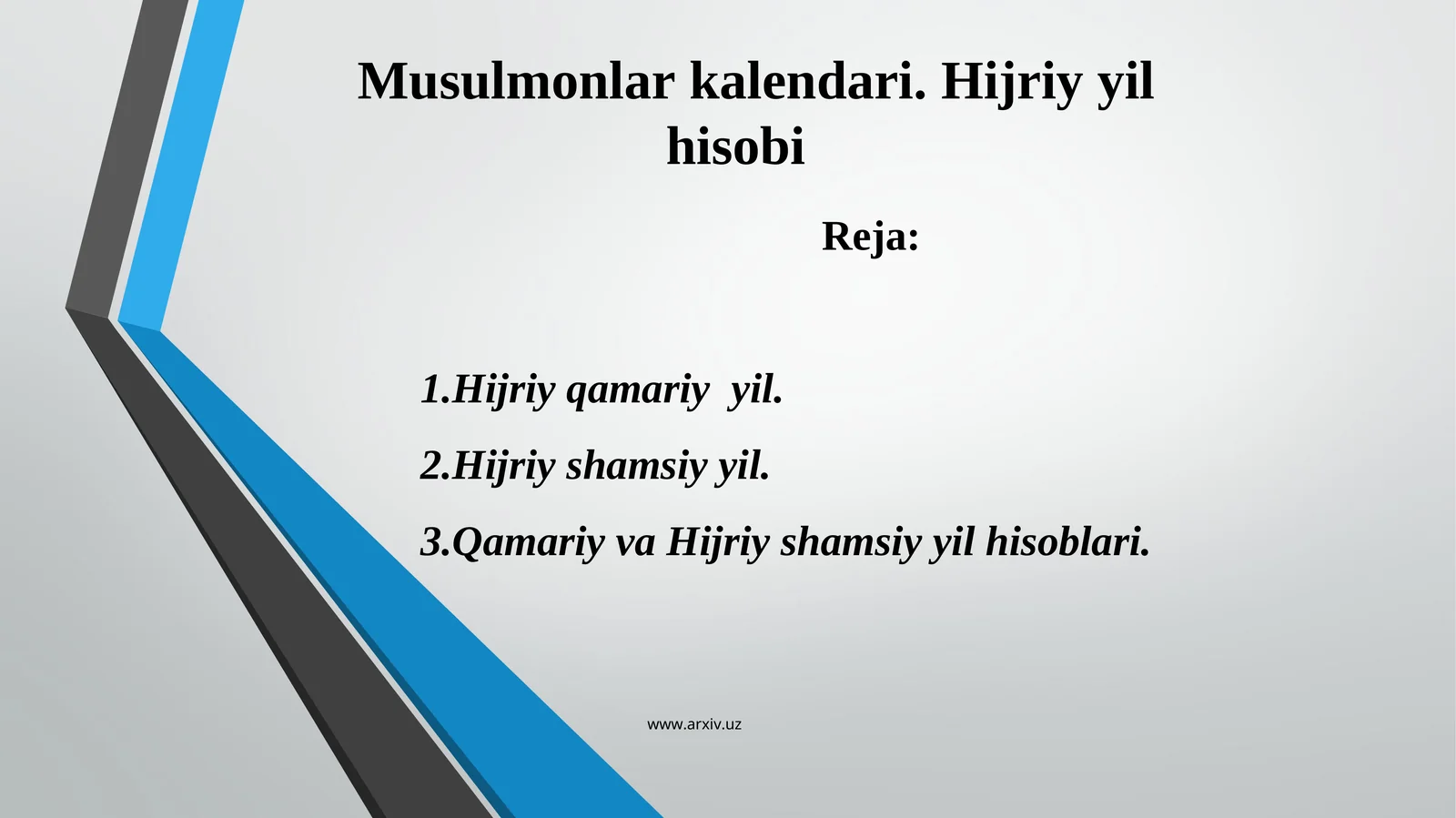 Musulmonlar kalendari. Hijriy yil hisobi