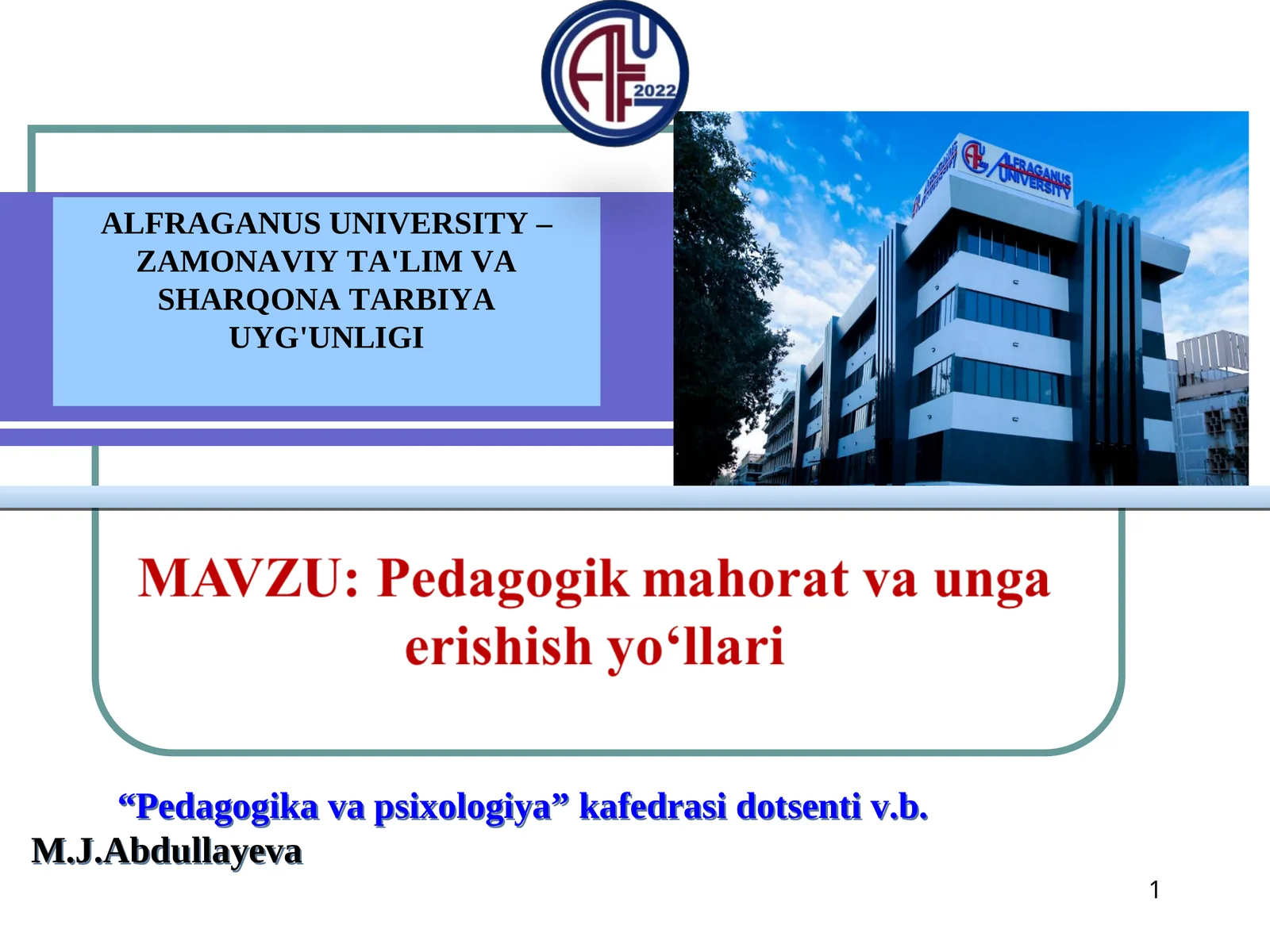 Pedagogik mahorat va unga erishish yo‘llari