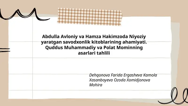 Abdulla Avloniy va Hamza Hakimzoda Niyoziy yaratgan savodxonlik kitoblarining ahamiyati