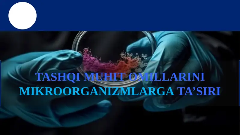 TASHQI MUHIT OMILLARINI MIKROORGANIZMLARGA TA’SIRI