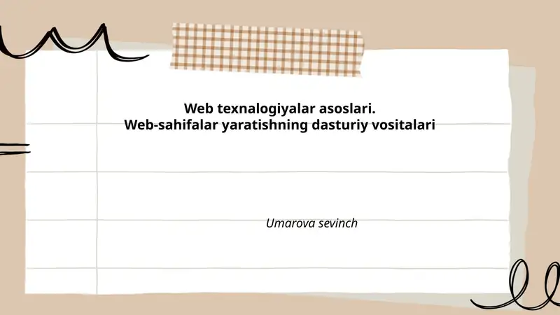 Web texnalogiyalar asoslari