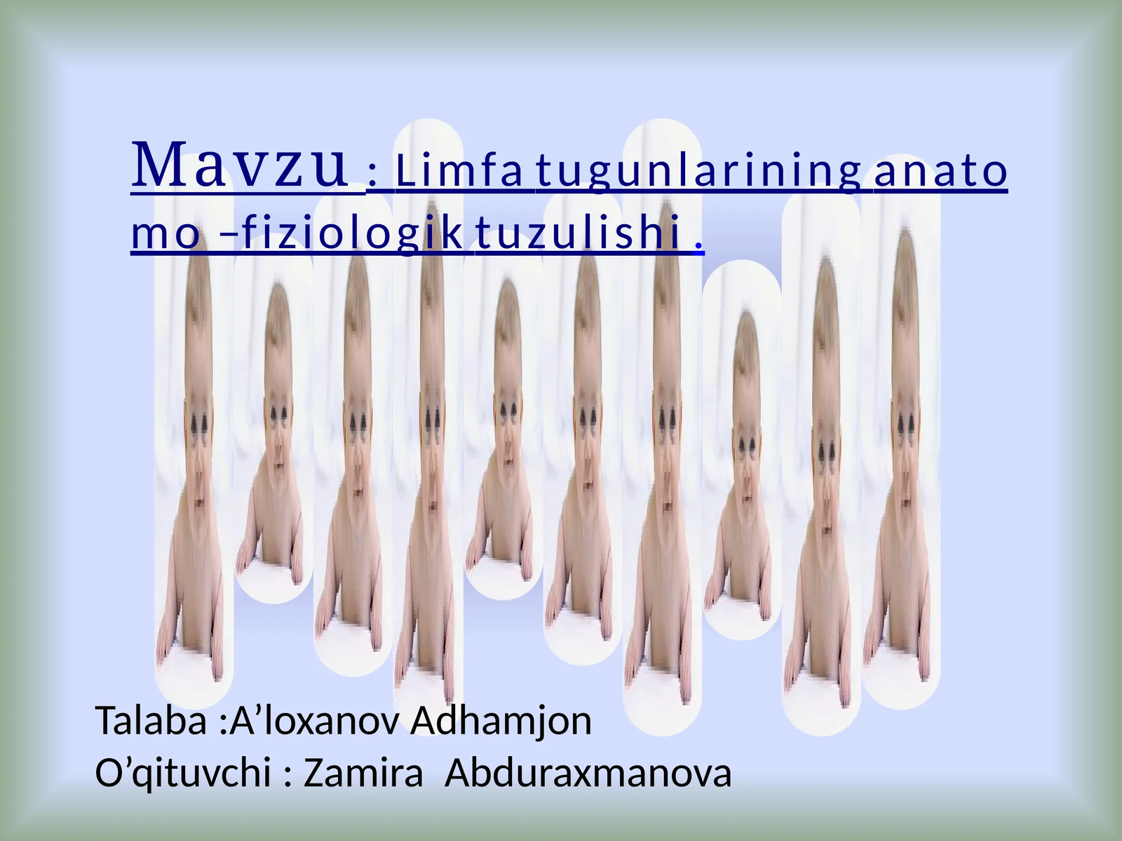 Limfa tugunlarining Anatomo fiziologik tuzulishi