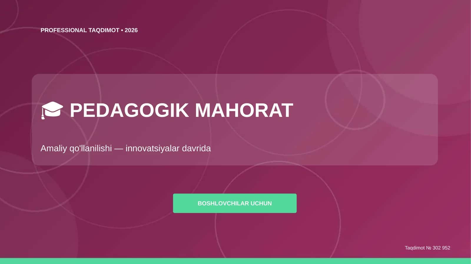 PEDAGOGIK MAHORAT Amaliy qo'llanilishi — innovatsiyalar davrida