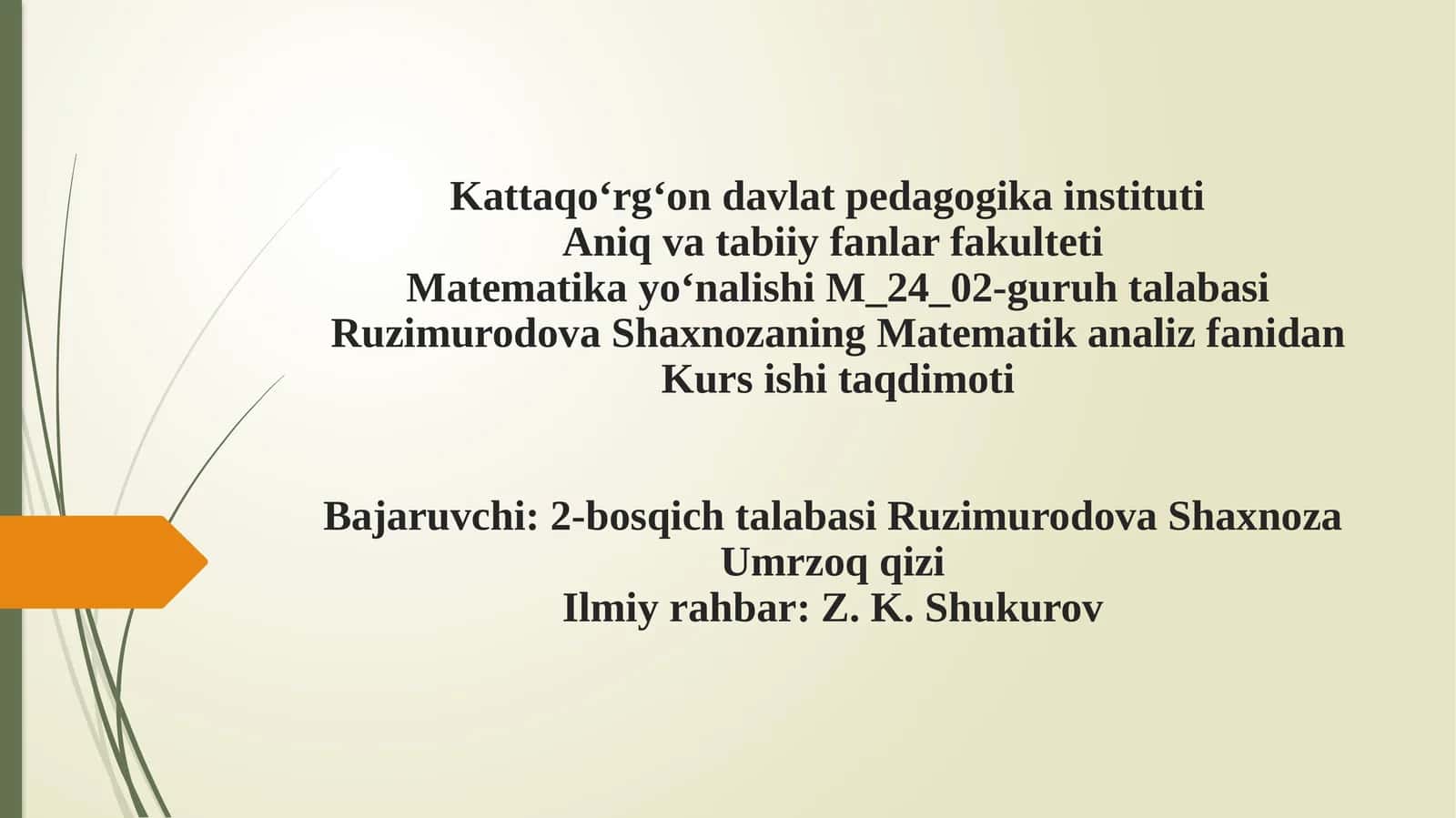 Parametrga bog‘liq xosmas integrallar