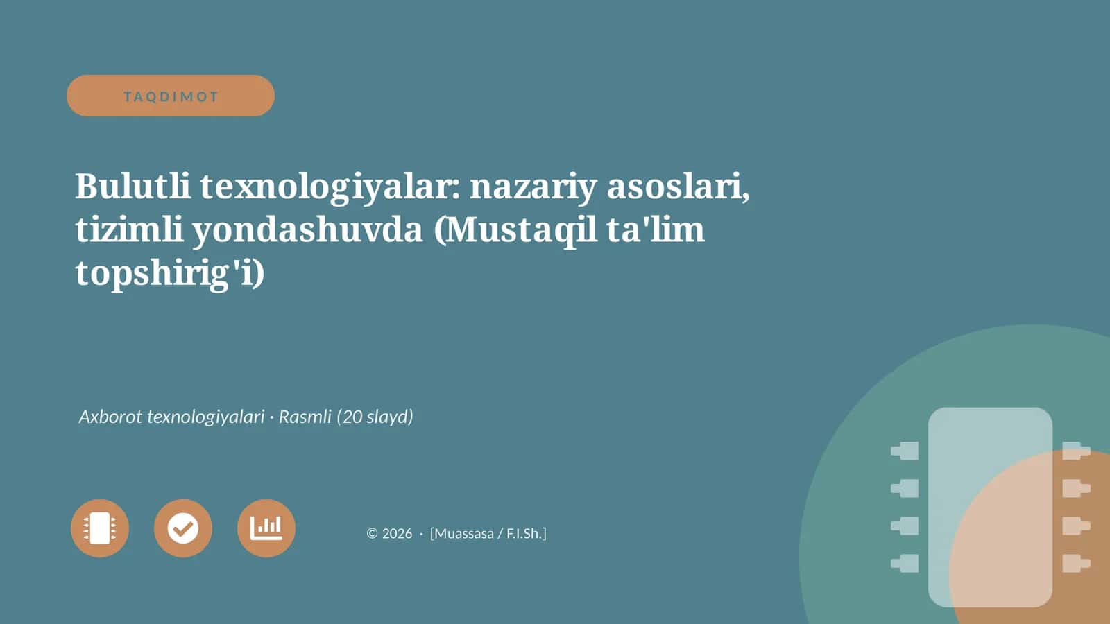 Bulutli texnologiyalar: nazariy asoslari, tizimli yondashuvda (Mustaqil ta'lim topshirig'i)
