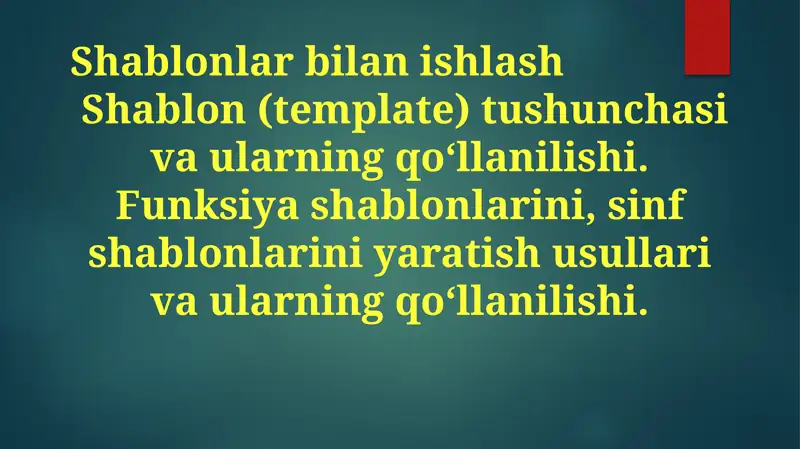 Funktsiya Shablonlari