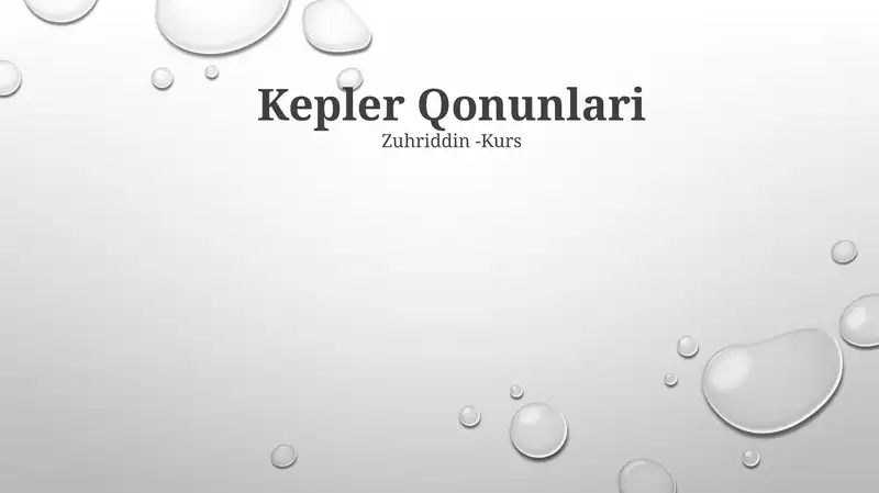 Kepler Qonunlari