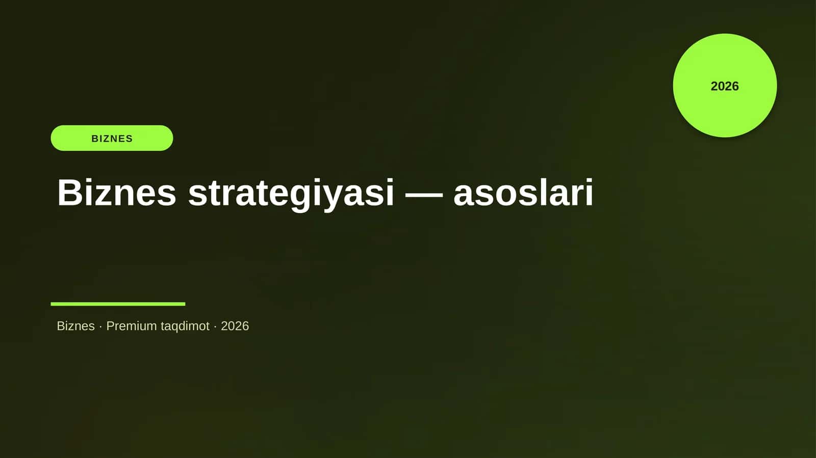 Biznes strategiyasi — asoslari