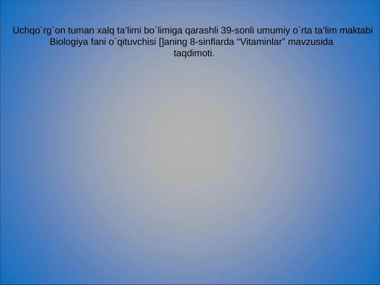 "Vitaminlar" mavzusi
