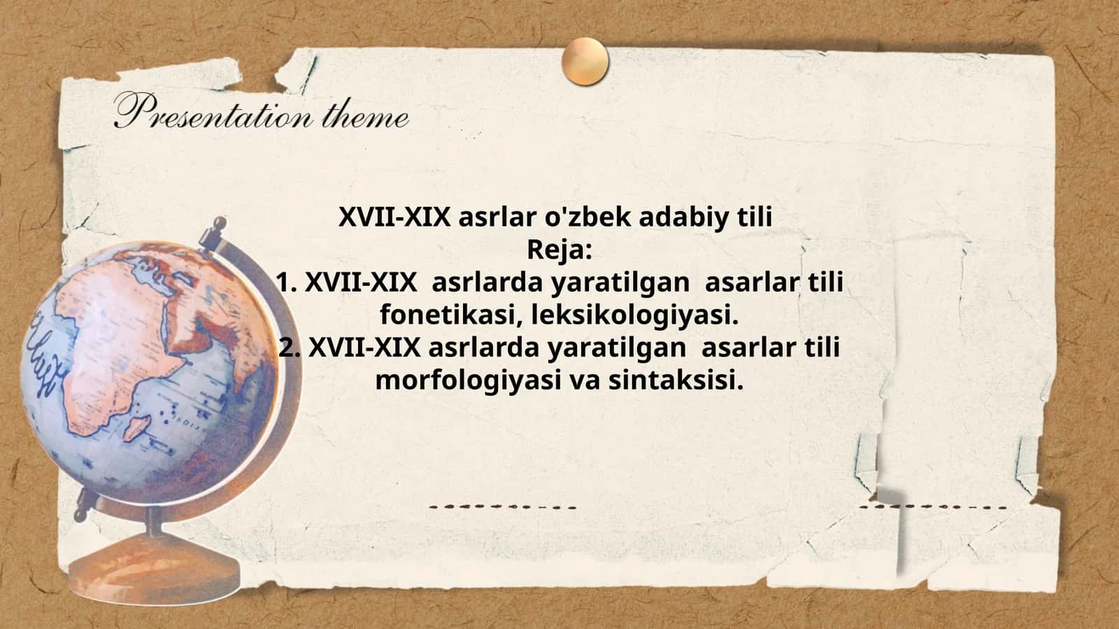 XVII-XIX asrlar o'zbek adabiy tili