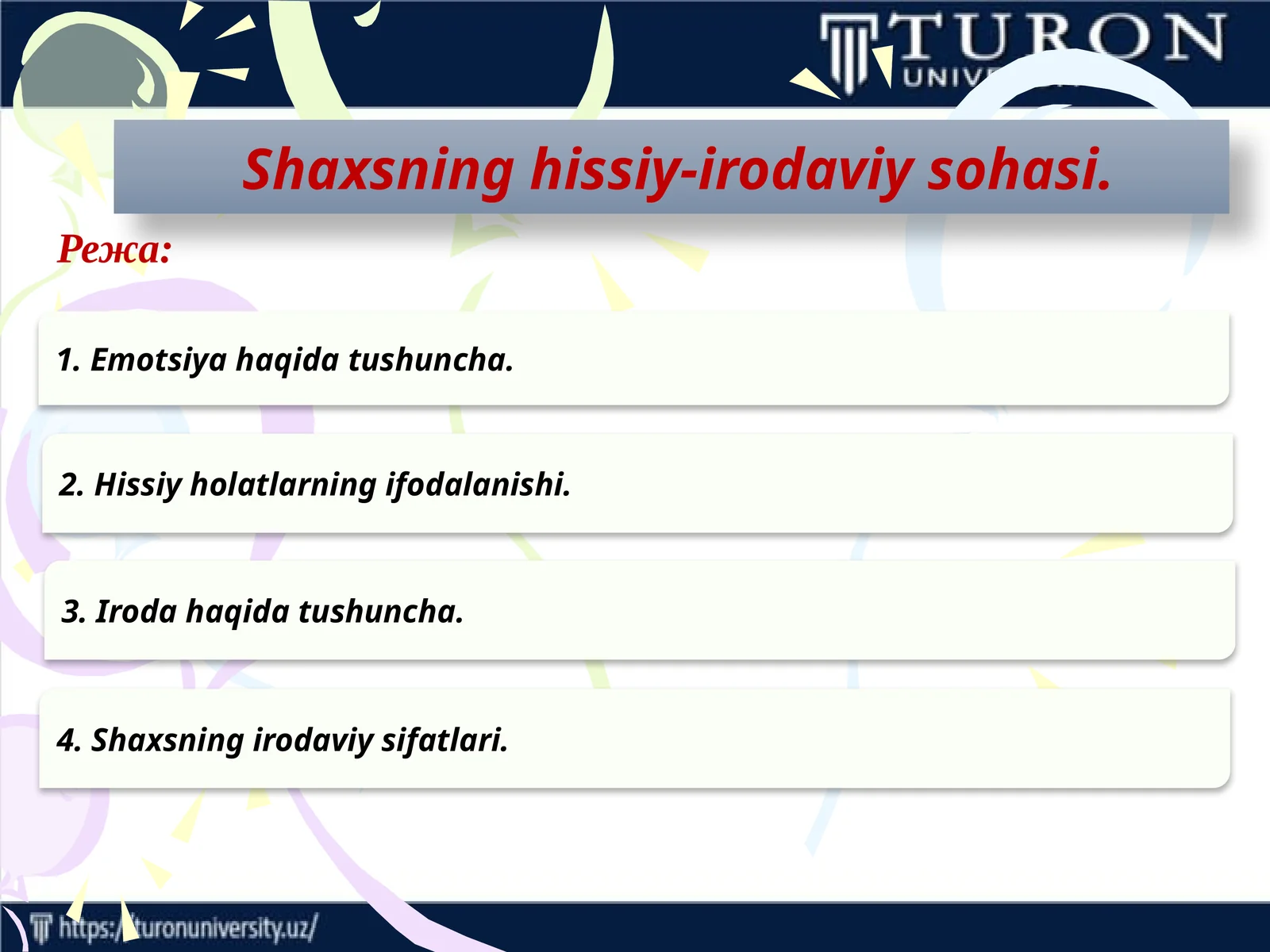 Shaxsning hissiy-irodaviy sohasi