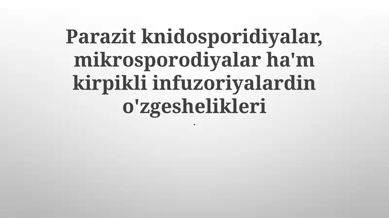 Kirpikli Infuzoriyalar
