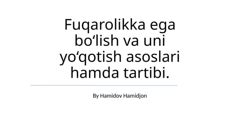 Fuqarolikka ega bo‘lish va uni yo‘qotish asoslari hamda tartibi.