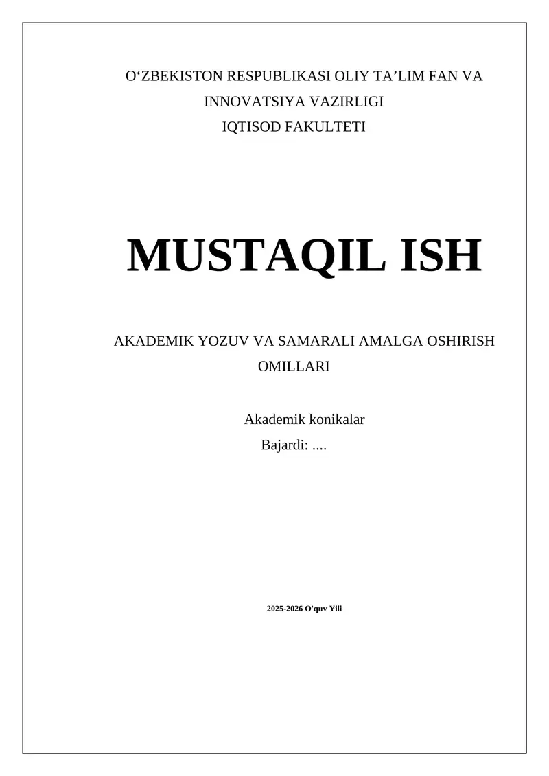Akademik Yozuv va Samarali Amalga Oshirish Omillari