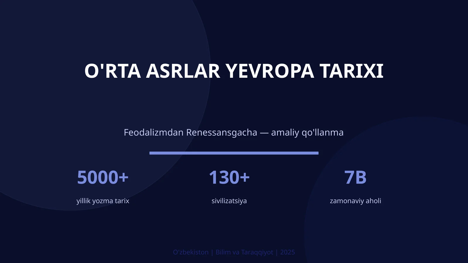 O'RTA ASRLAR YEVROPA TARIXI