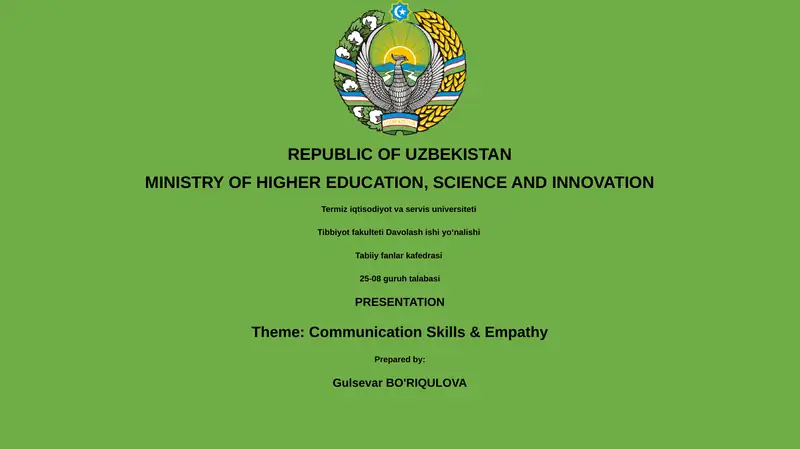Communication Skills & Empathy Presentation