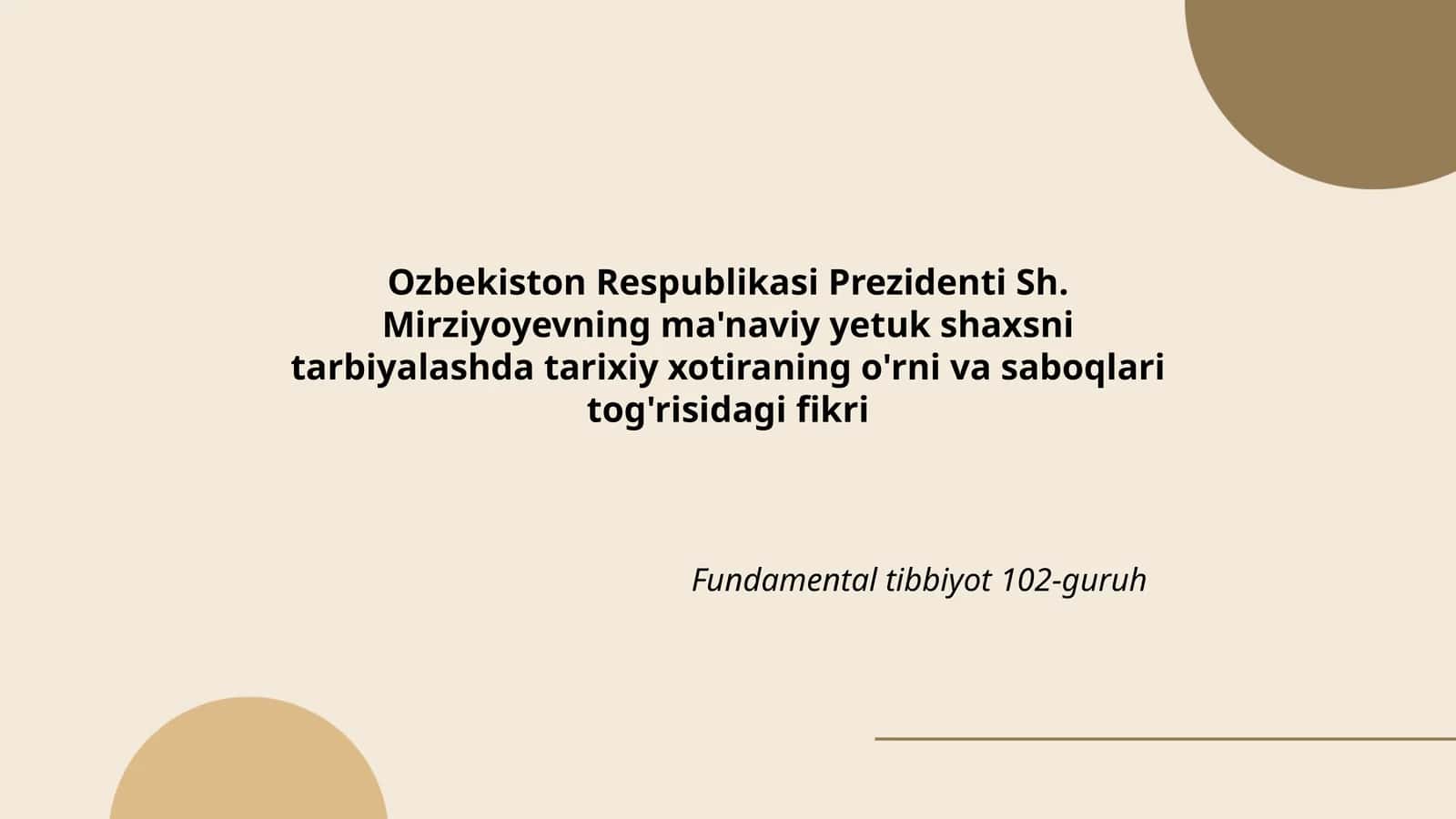 Fundamental tibbiyot 102-guruh