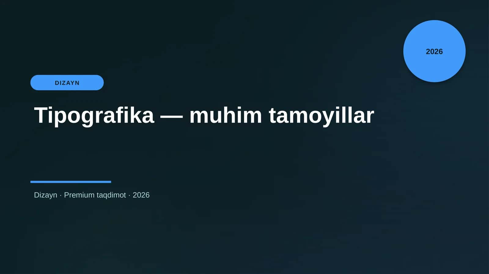 Tipografika — muhim tamoyillar