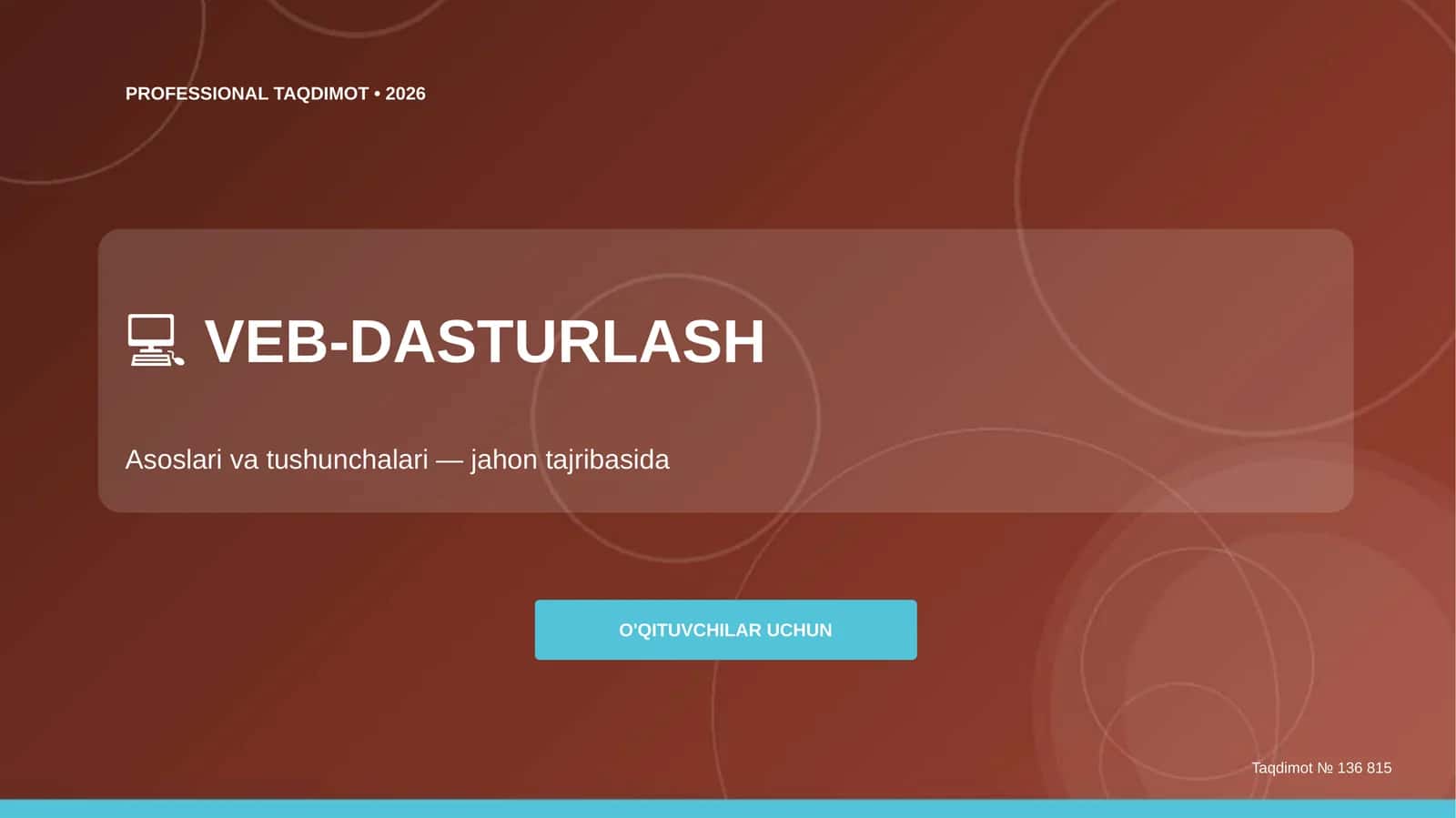 VEB-DASTURLASH Asoslari va tushunchalari