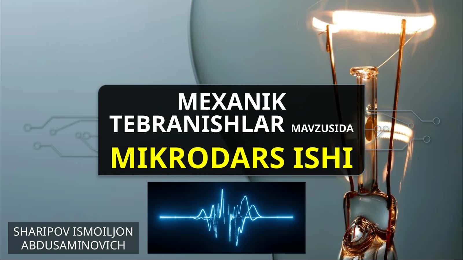 Mexanik tebranishlar mavzusida MIKRODARS ISHI