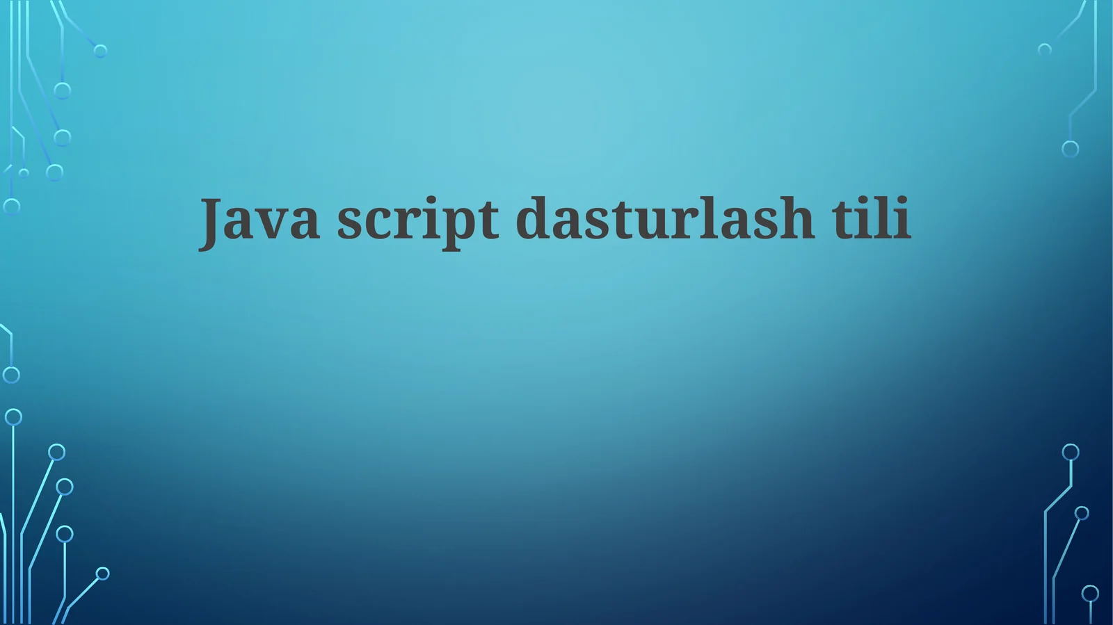 JavaScript Amaliyotida