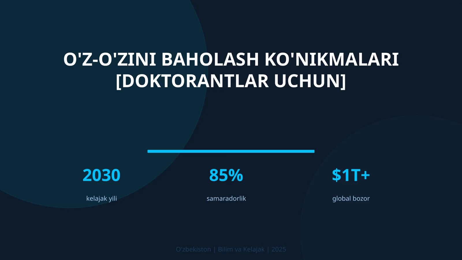 O'z-o'zini baholash ko'nikmalari [doktorantlar uchun]