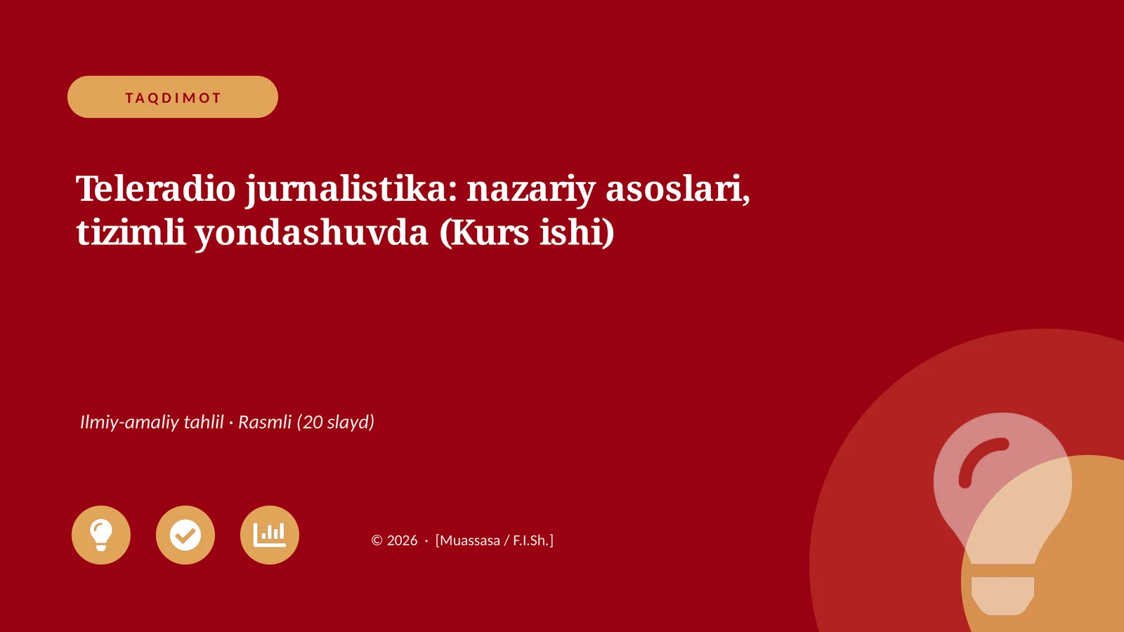 Teleradio jurnalistika: nazariy asoslari, tizimli yondashuvda (Kurs ishi)