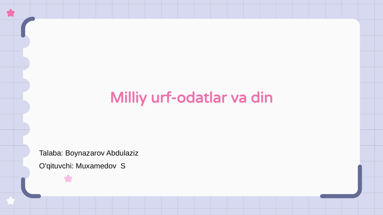 Milliy urf-odatlar va din